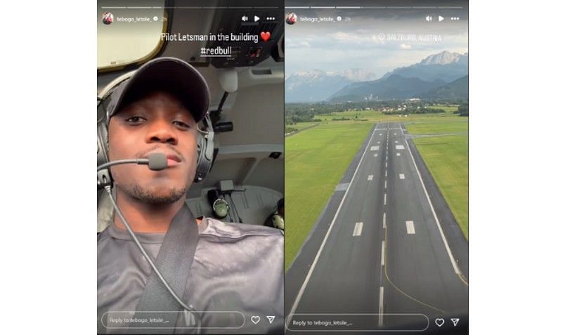 Screenshots of Letsile Tebogo's Instagram stories | Source: IG/tebogo_letsile_